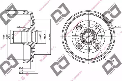 Тормозный барабан DJ PARTS BR1095